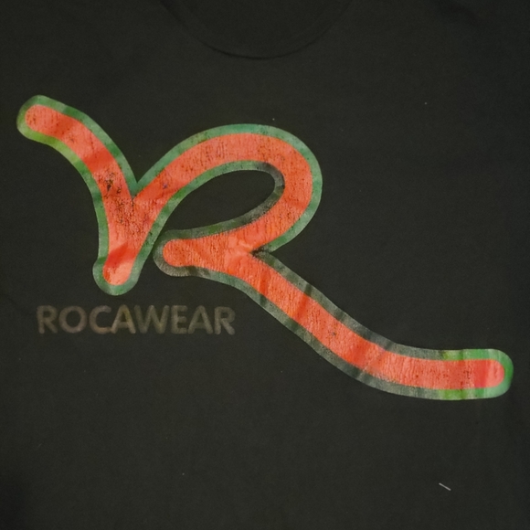 ROCAWEAR - Vintage Hard To Find Men's Cotton Short Sleeved 90s Black Logo Shirt - Picture 3 of 7